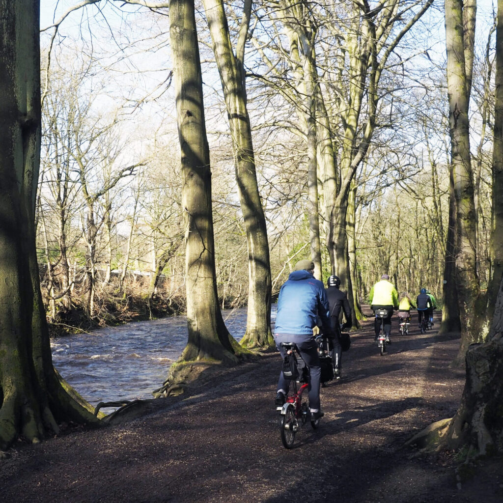 Cyclists on the Upper Don Trail in Beeley Wood